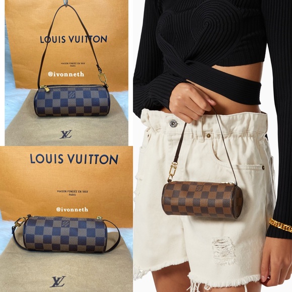 2 BAG SET 2 Louis Vuitton Damier Ebene Papillon 30 Roll Bag and Mini Bag Set - Picture 5 of 15